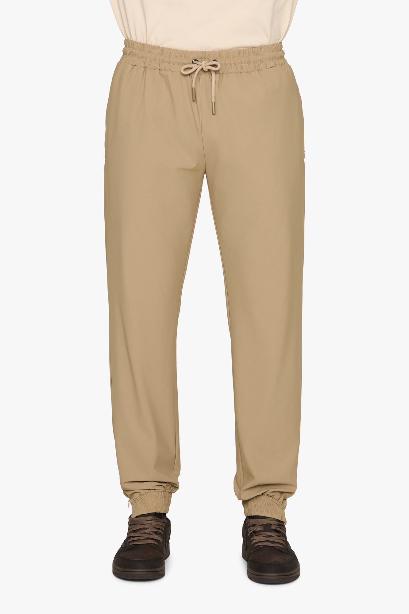 SAAKOUK Technical Trousers Tapered Khaki Brown