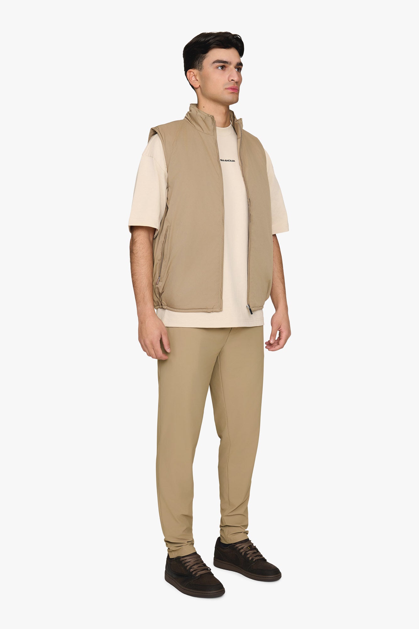 SAAKOUK Technical Body Warmer Khaki Brown